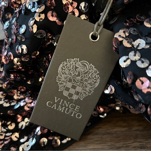 Vince Camuto Sparkling Black and Pink Mini Dress - Picture 10 of 15